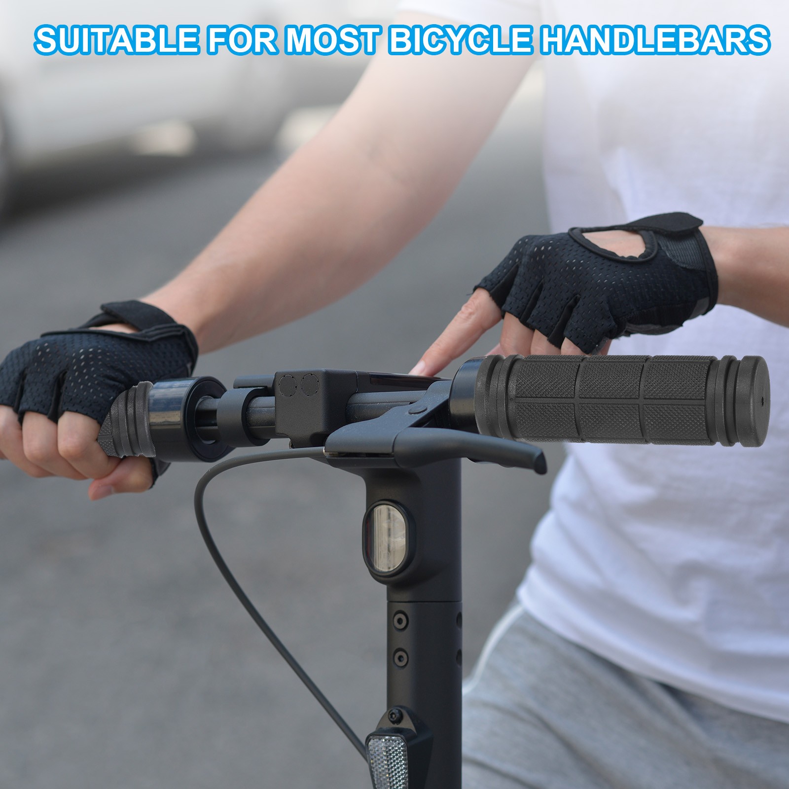 2Pcs 4.72″x0.75″ Non-Slip Bike Handlebar Grips Black