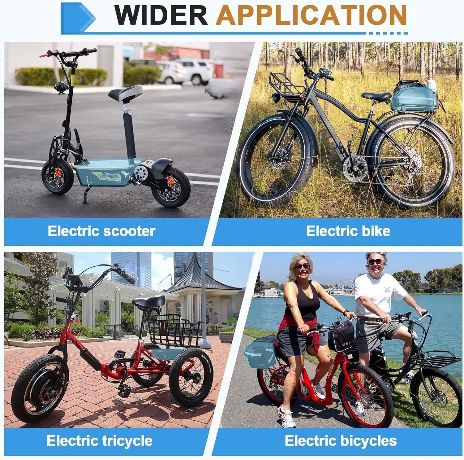 72V 60V 52V 48V 36V 8Ah 10Ah 14Ah 20Ah Ebike Lithium Battery for 0-3600W Motor