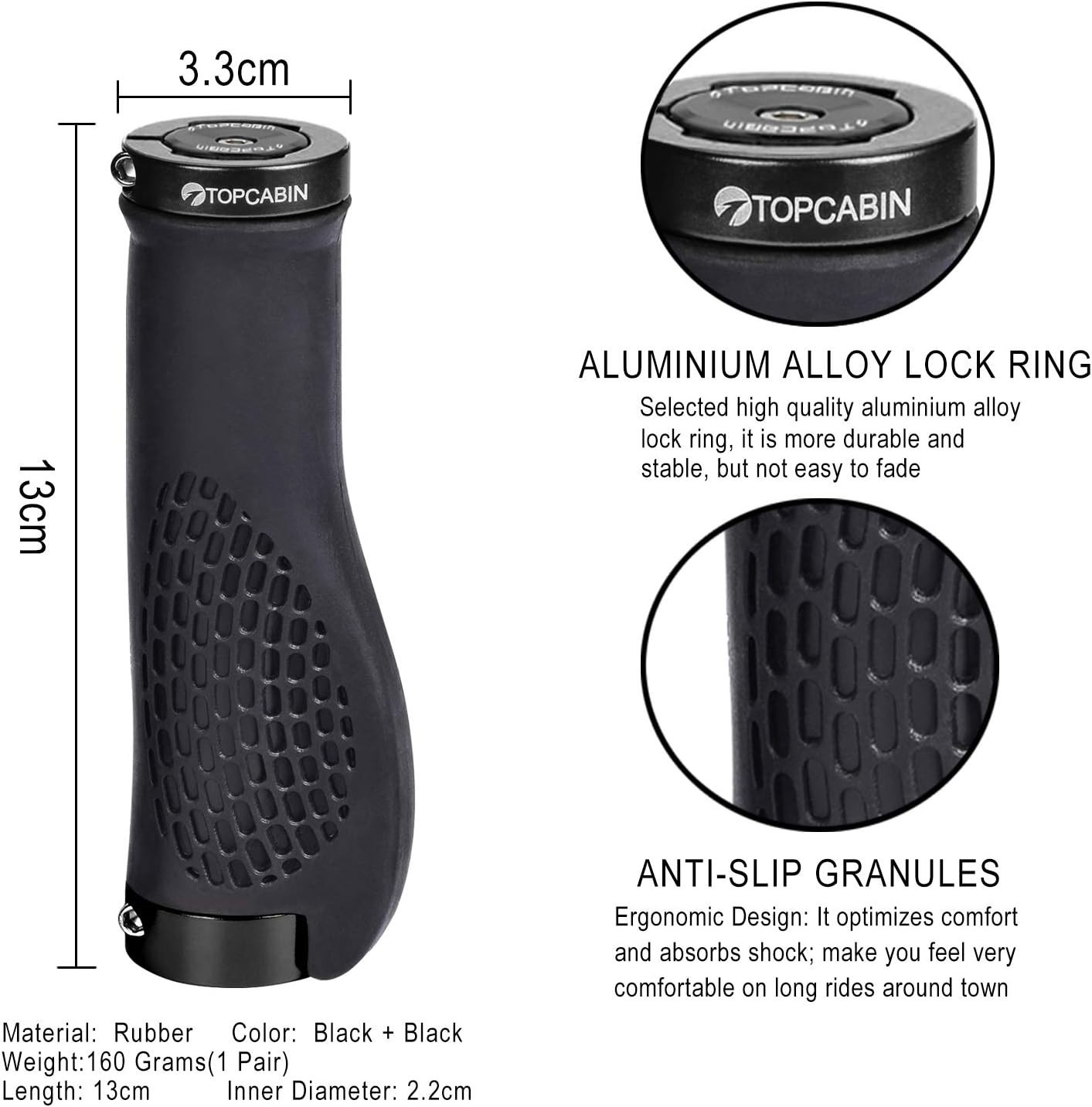 Ergonomic Bike Grips – Widen Holding Rubber Grips with Aluminum LockGrips for…