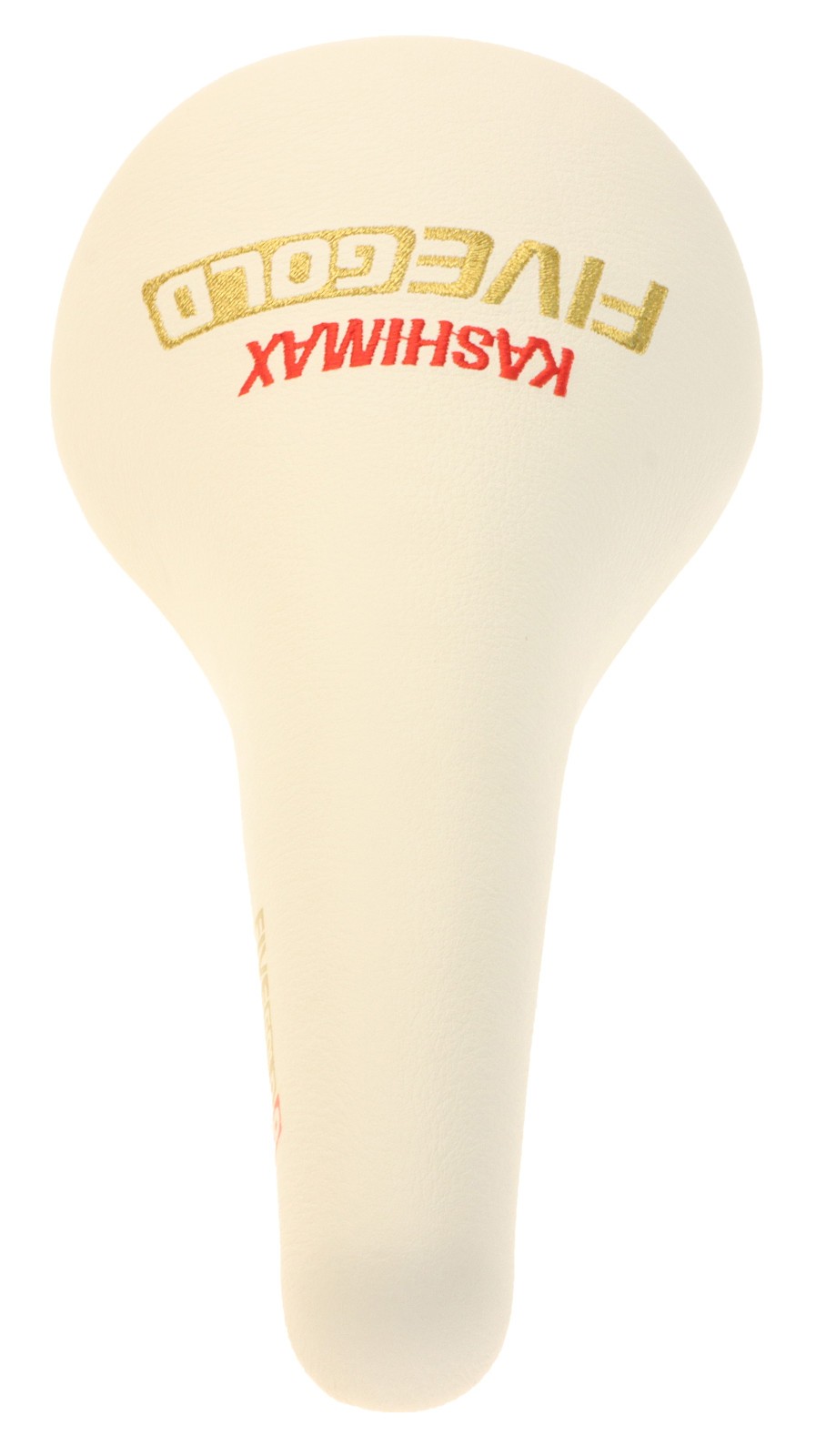 Kashimax Five Gold 8PE Saddle NJS 30mm Rails White Smooth Leather w Logo NEW NOS