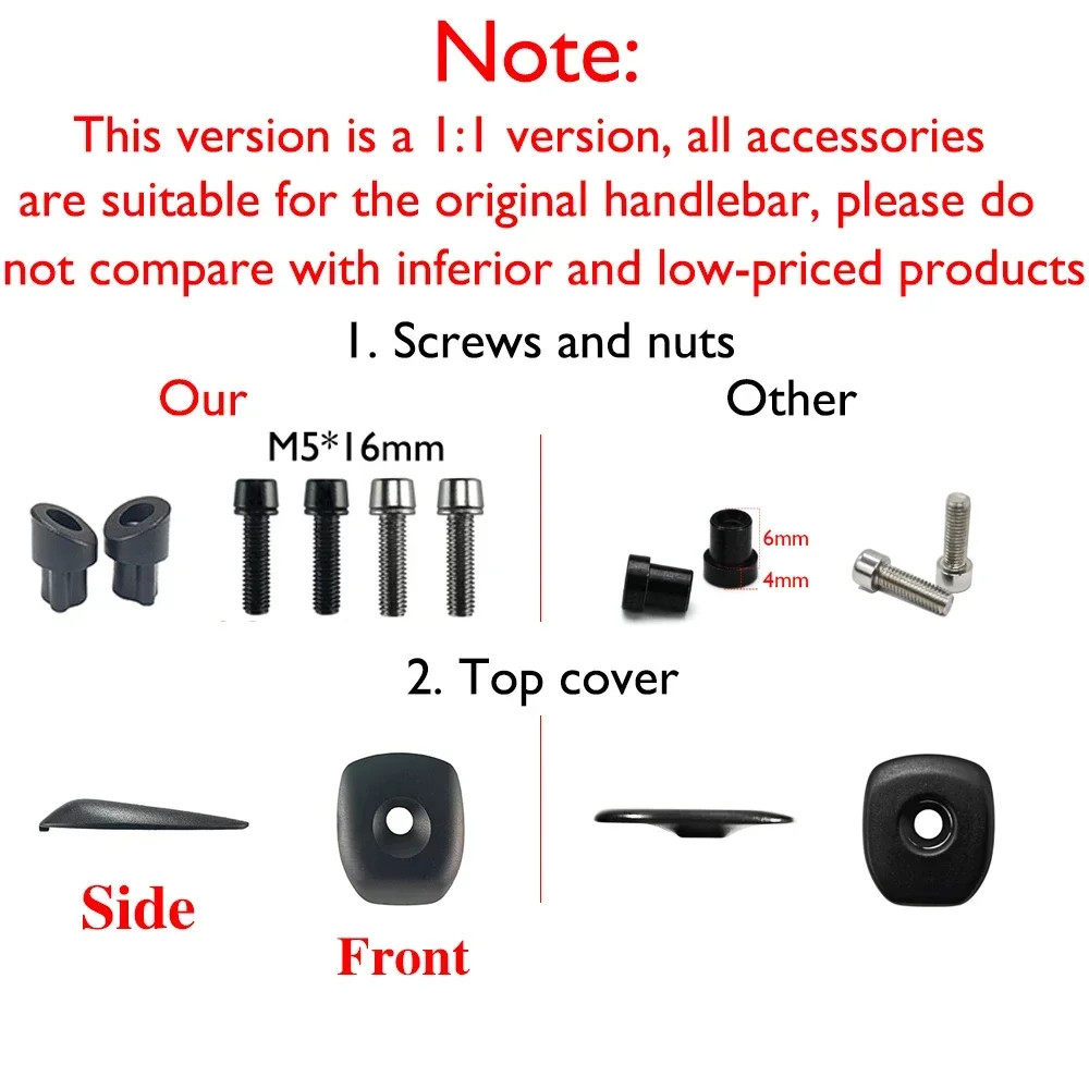 Road Bike Carbo Handlebar 6 Degree Stem Internal Cable Routing Cockpit Di2