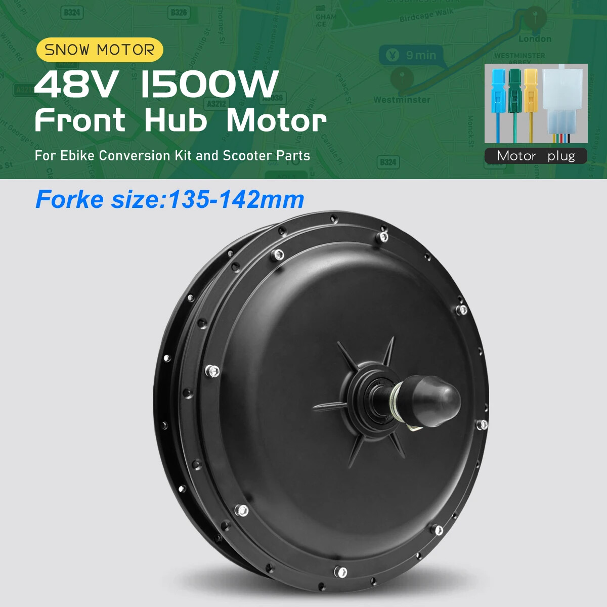 48V 1000W 1500W 2000W 20 24 26” Snow Fat E-bike Brushless Front/Rear Hub Motor