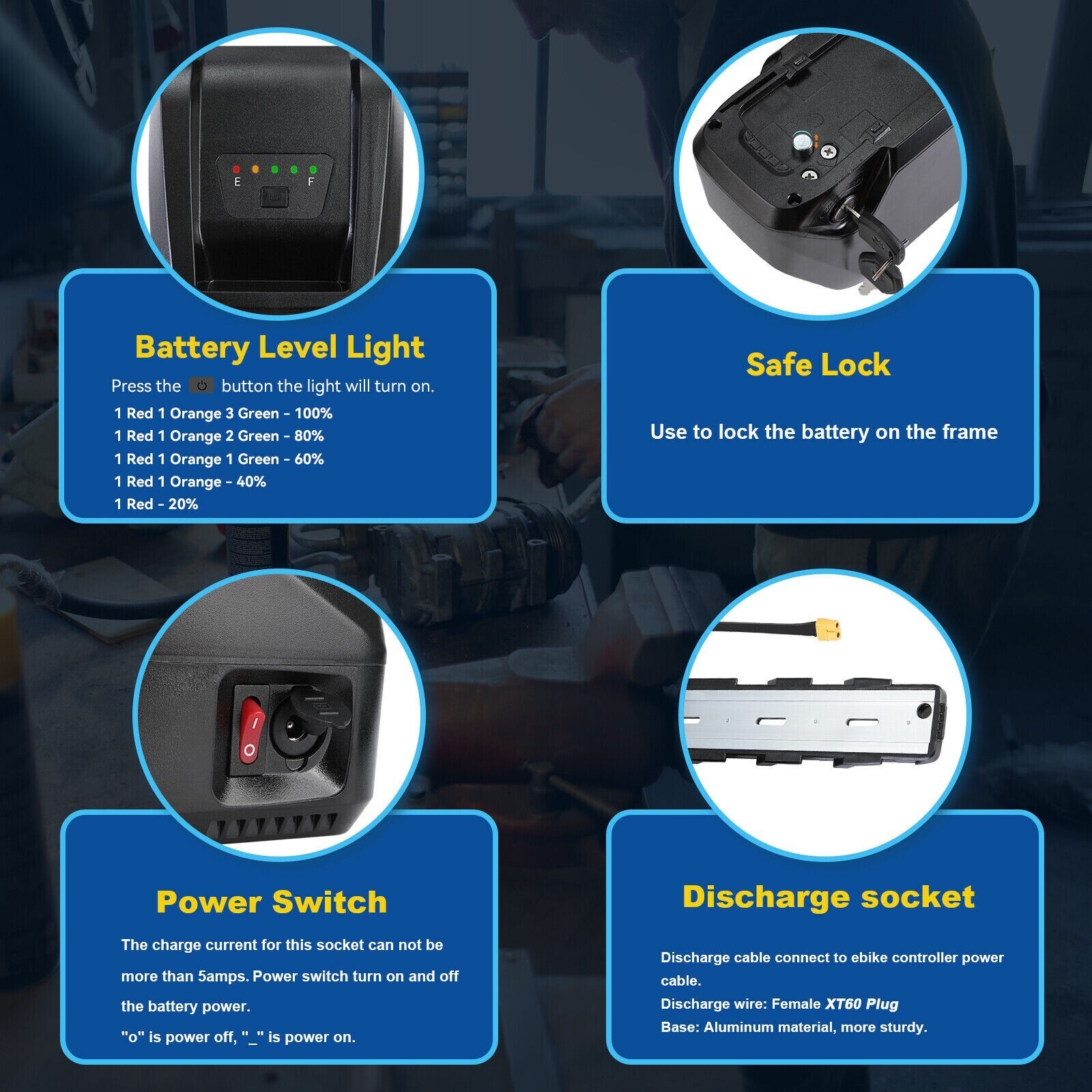 36V 20Ah Ebike Battery Hailong Lithium 500W 750W 1000W 1500W Motor BAFANG 4Pin
