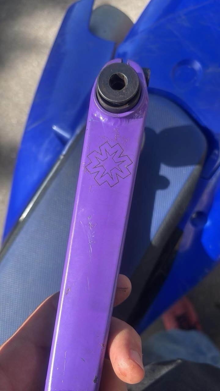 Mosh Bikes Bmx Crank 3 Pieces Purple 22mm Spindle With extras