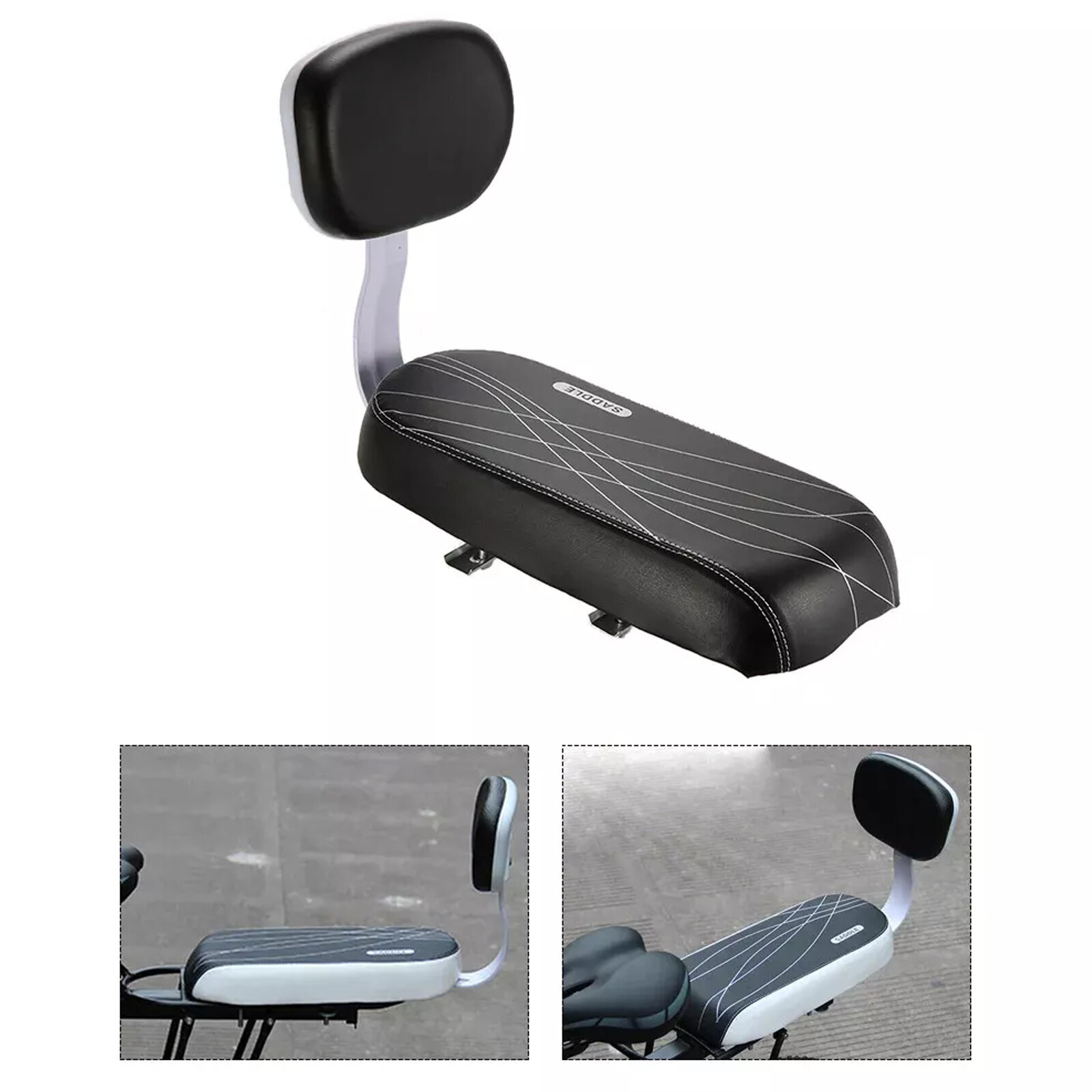 MTB Rear Rack Saddle Bike Child Seat Bike Saddle with Back Rest Back Seat