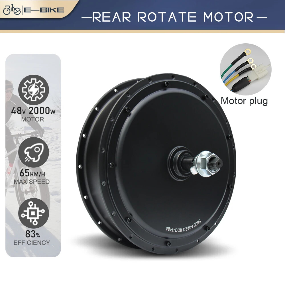 48V 2000W MTB Ebike Brushless Nongear Hub Motor Dropout 135-142mm Controller Kit