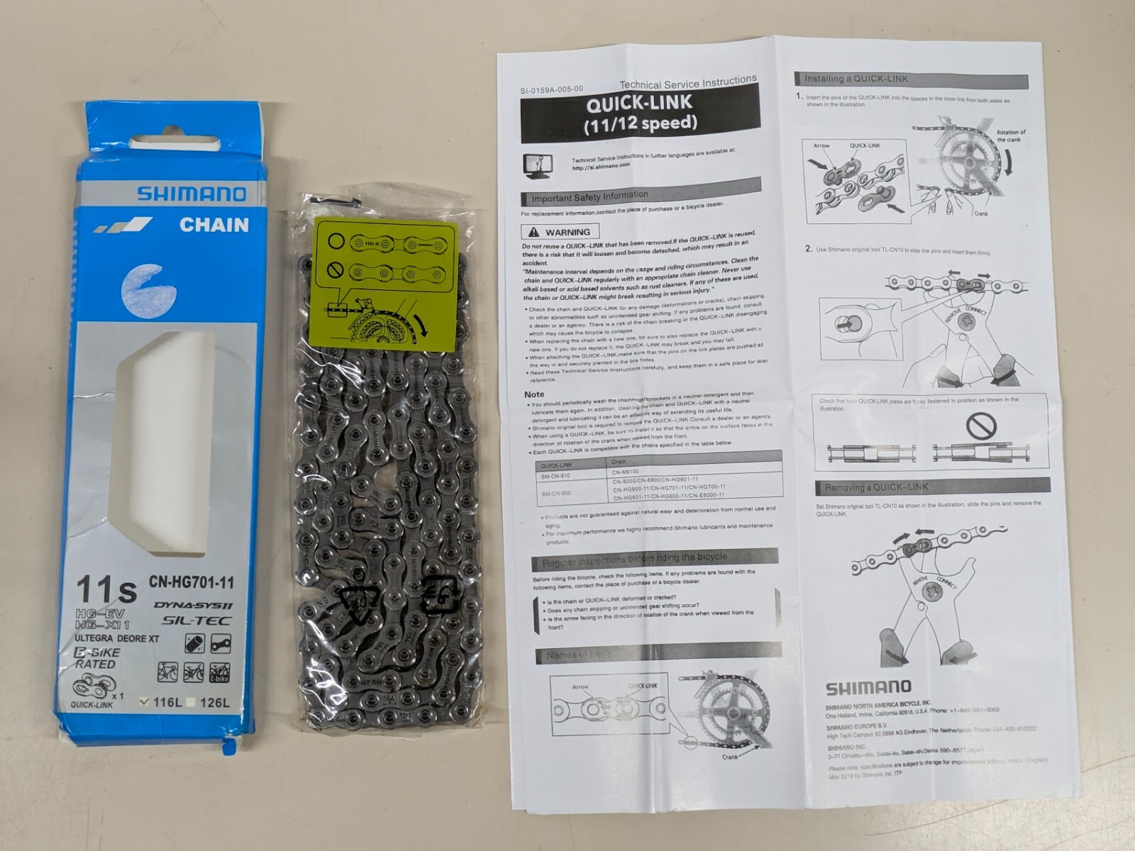 Genuine Shimano Chain E Bike Rated 11s HG-EV HG-X11 Ultegra CN-HG701-11 116L