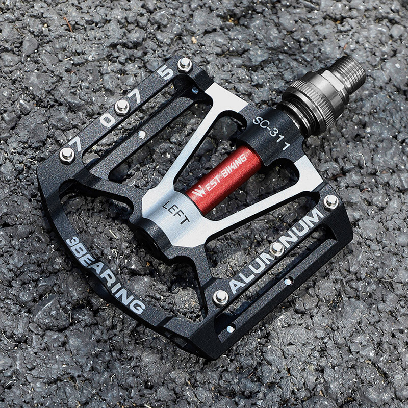 WEST BIKING Quick Release Bicycle Pedals 3 Sealed Bearing Aluminum Pedals Black