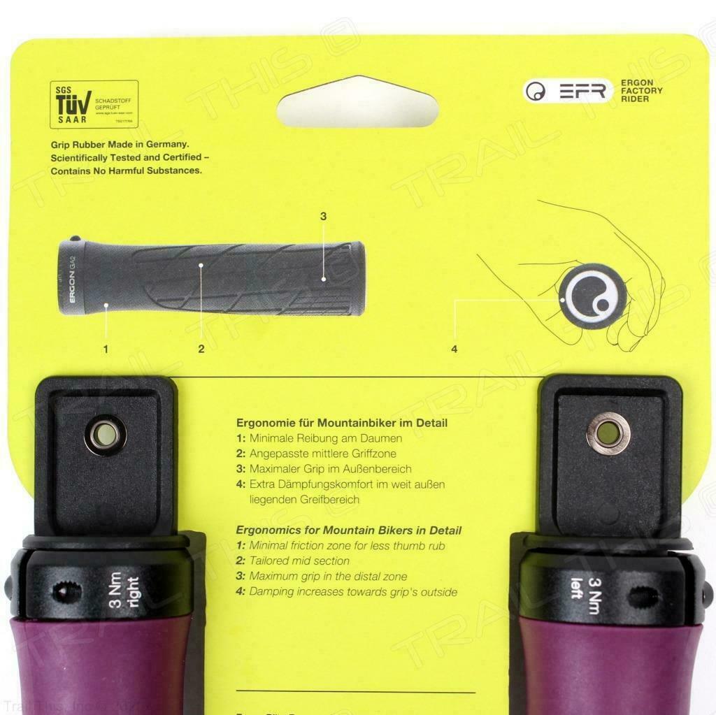 Ergon GA2 Ergo Lock-On Handlebar Bike Grips for MTB Trail Mountain Hybrid
