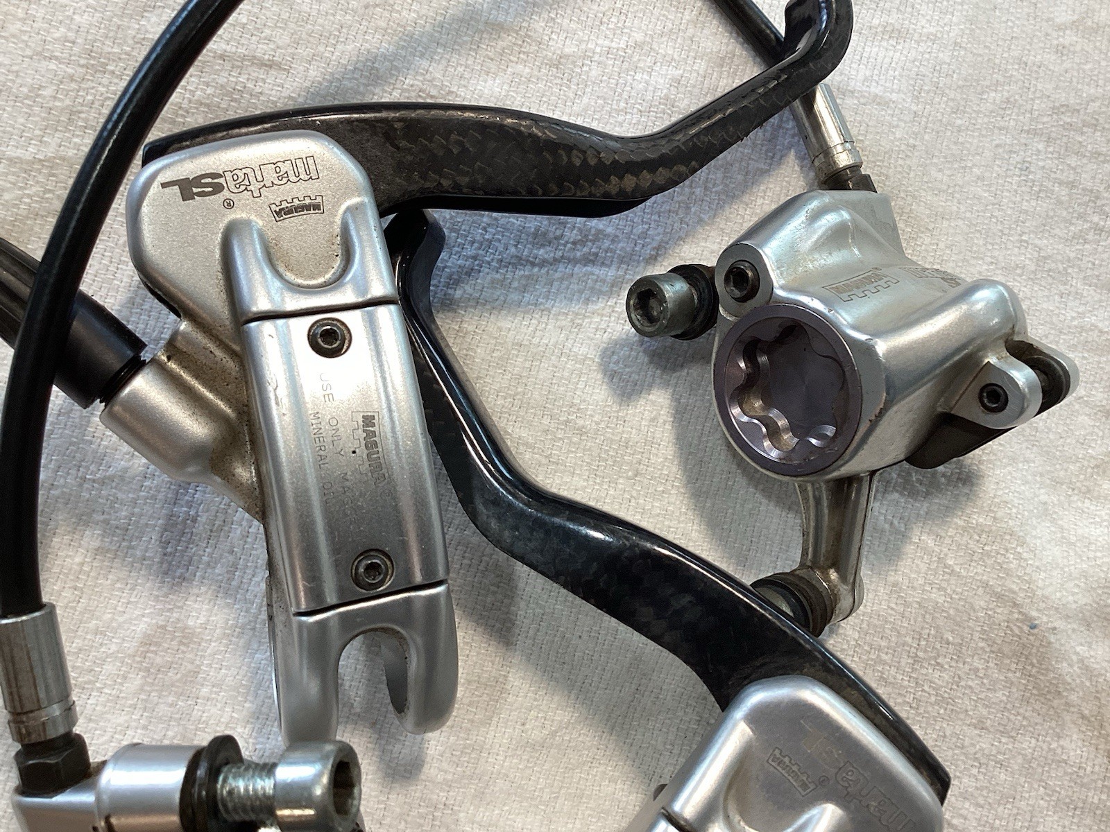 Magura Marta SL Hydraulic Disc Brake Front And Rear Set Lever Silver Carbon