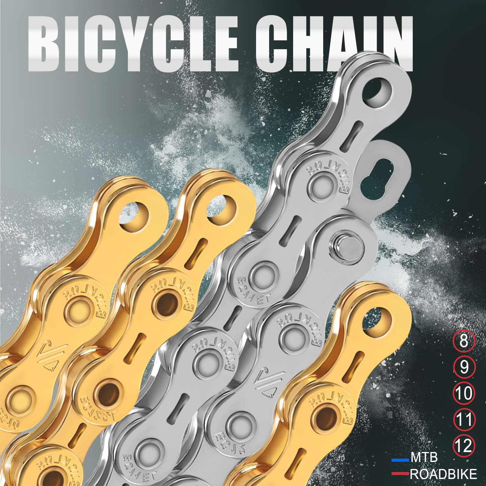 FOR KMC 8/9/10/11/12 Speed L/EL/SL Chain Stretch-Proof Quick 116/126 Links Bike​
