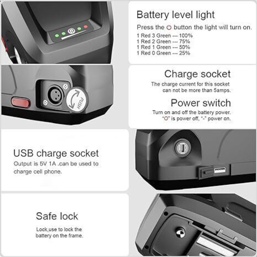 48V 20Ah Hailong Batterys for 200W-1000W Ebike Electric Bike Li-ion Batterys BMS