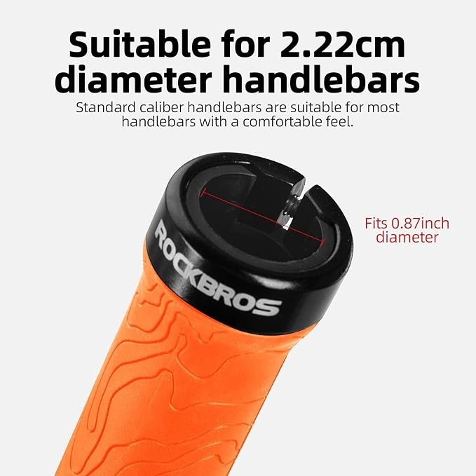 ROCKBROS Bike Handlebar Grips Double Lock-on Ergonomic Non-Slip Rubber Hand Grip