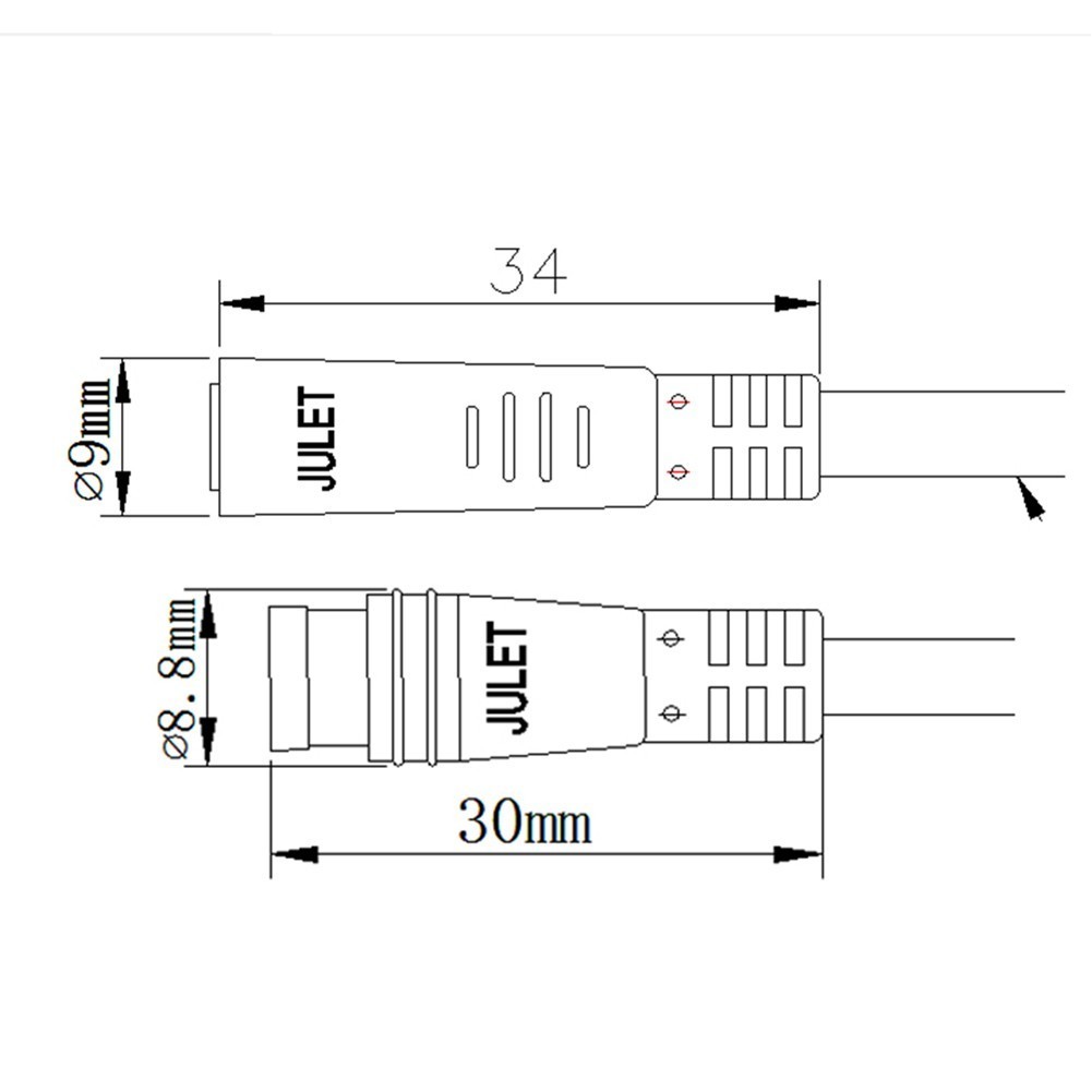2 3 4 5 6 Pin Julet Basic Connector Waterproof Extension Cable For Ebike Display