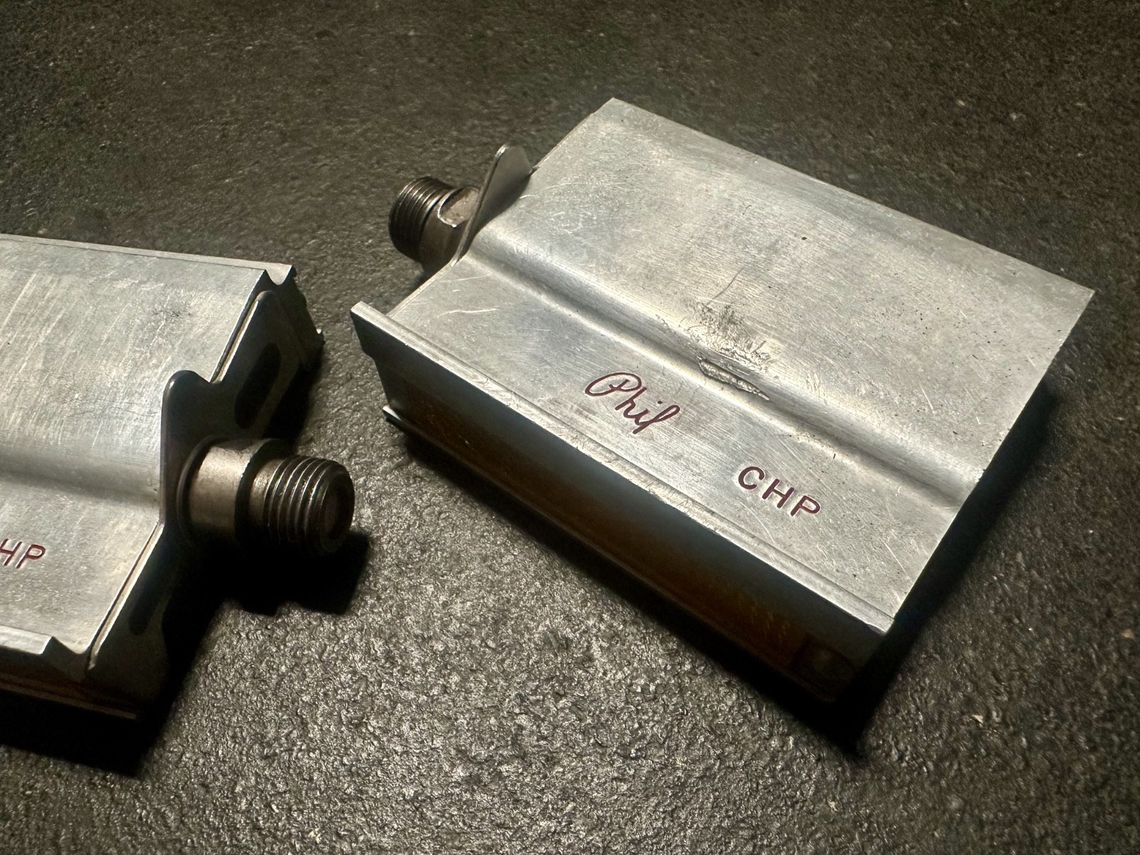 PHIL WOOD CHP (CALIFORNIA HWY PATROL) PEDALS SILVER RARE VINTAGE BIKE MTB 9/16″