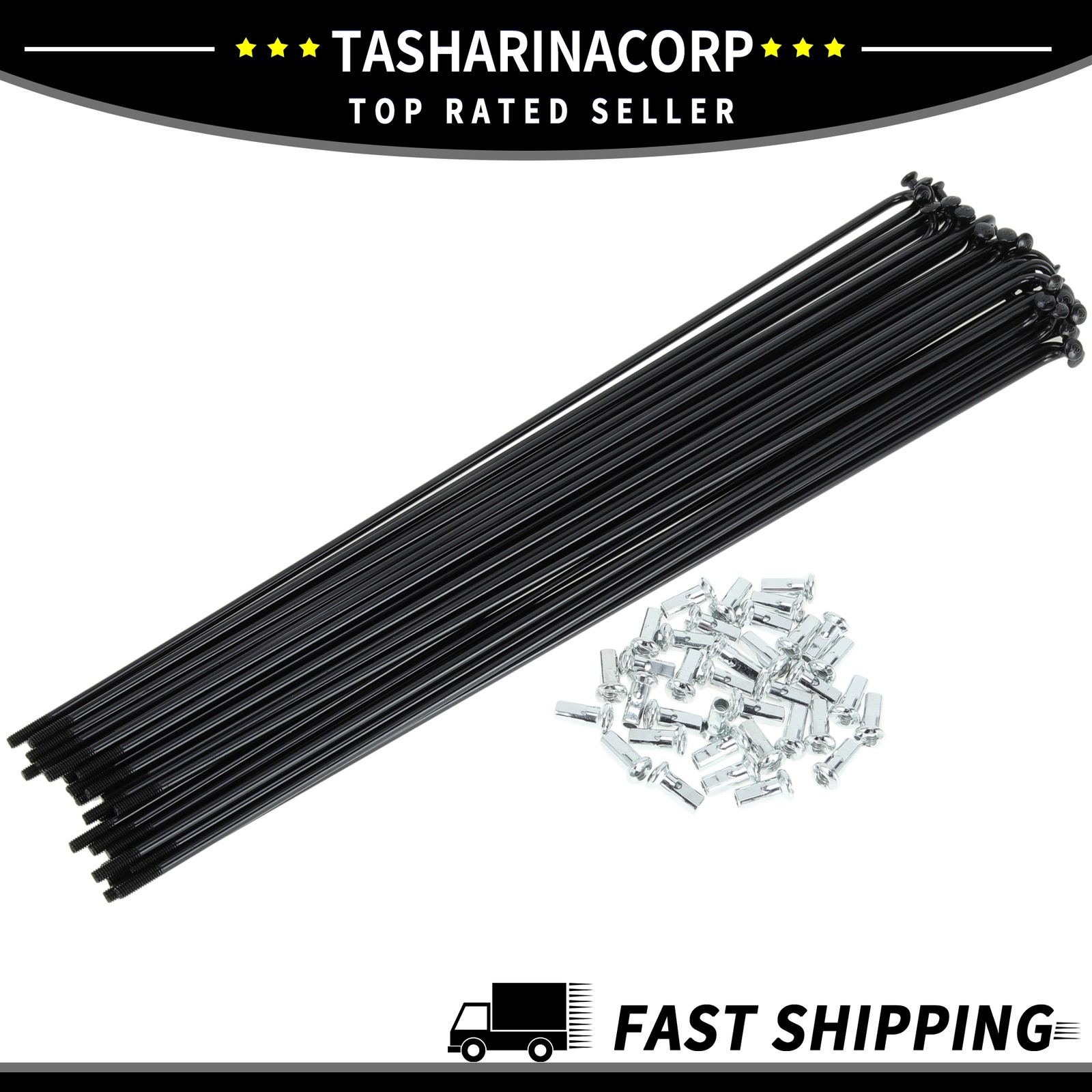 1 Set 12G 245mm Length Bicycle Spokes Nipple Carbon Steel Universal