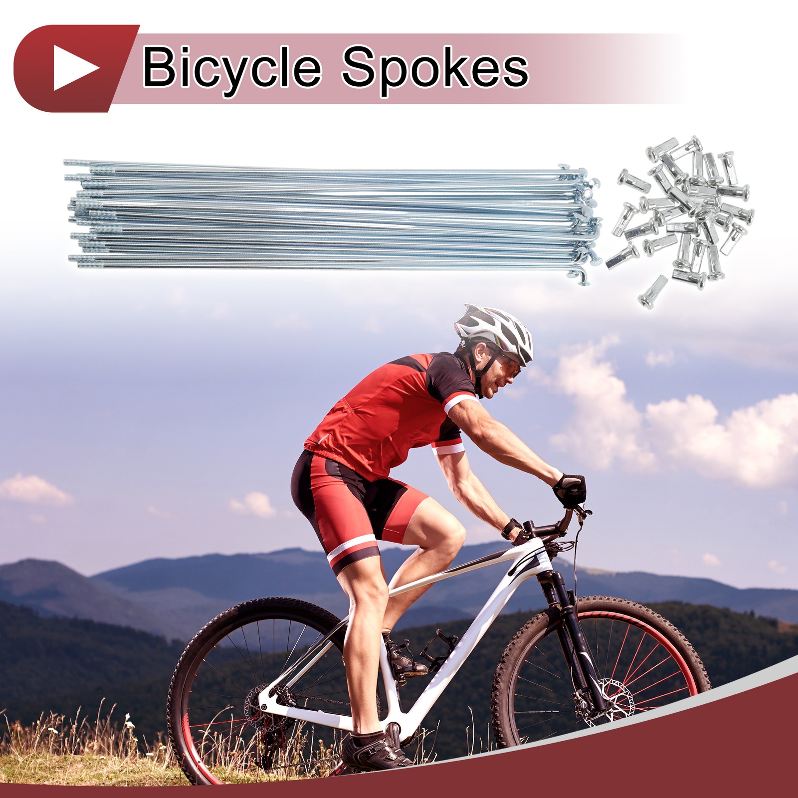 12G Bicycle Spoke 200 mm Bike Wheel Spoke Carbon Steel Galvanized Silver Tone