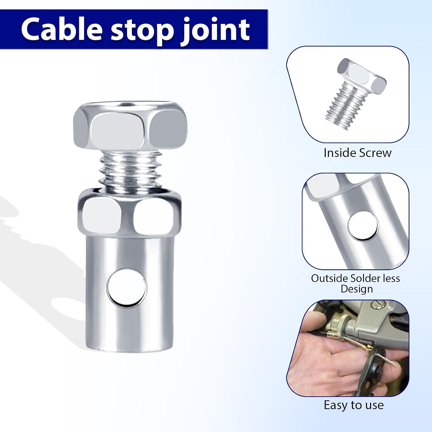 Universal Clutch Brake Throttle Cable Ends Stops 20 Pcs 1/8″ Brake Cable Crimp