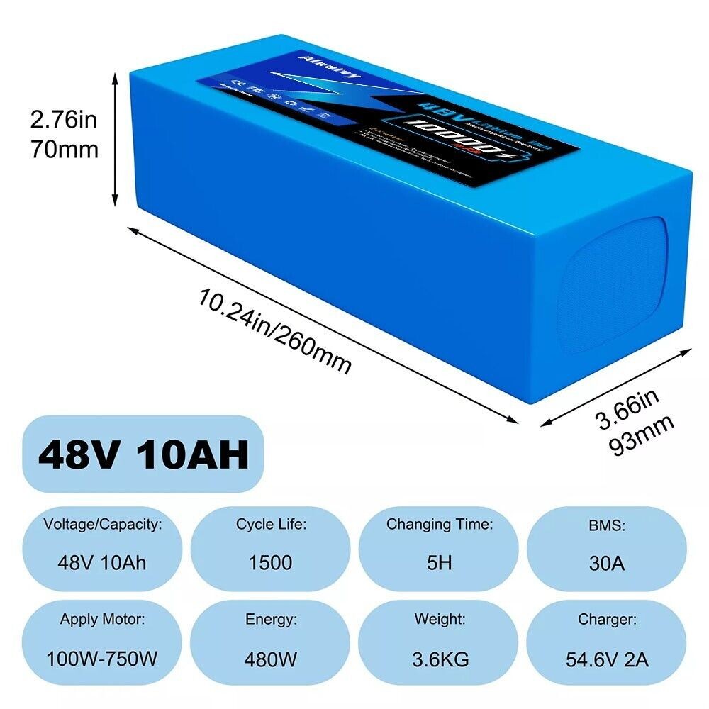 Aleaviy 36V 20Ah Electric Battery Lithium Battery Pack 20000mAh Li ion + Charge