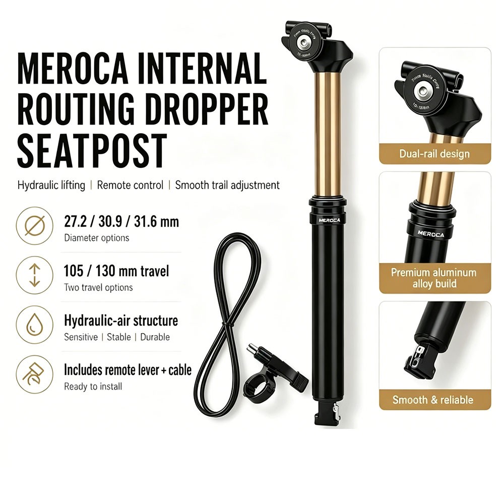 Bicycle Dropper Seatpost Internal Routing MTB Remote Control Hydraulic Lifting
