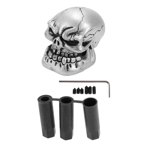 7cm Skull Shift Knob – Universal Gear Shifter Knob – Resin Stick – Silver Tone