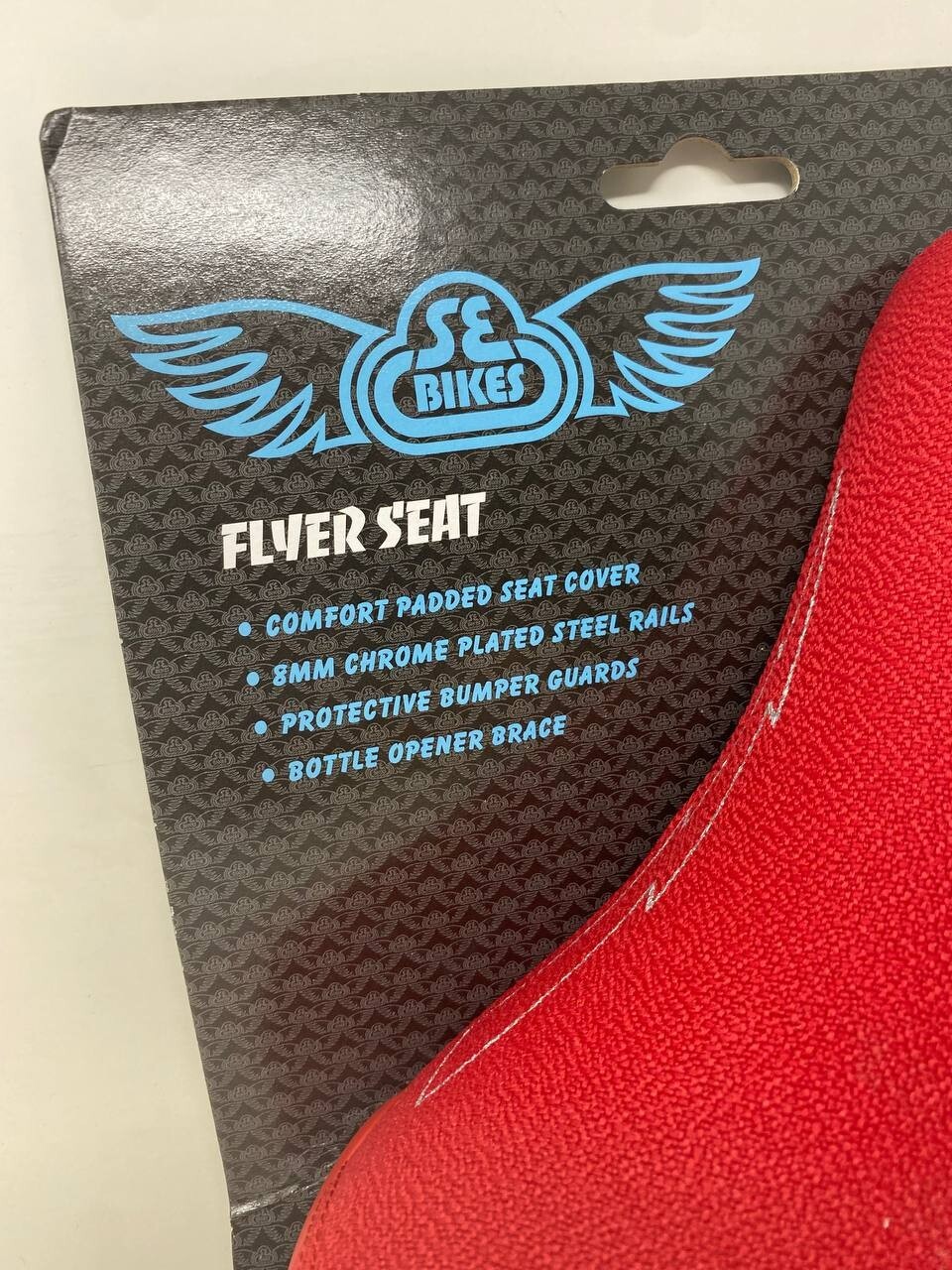 Se Bikes Flyer Seat BMX – Red – 155mm Width Chrome Plated Steel Rails – Wheelie