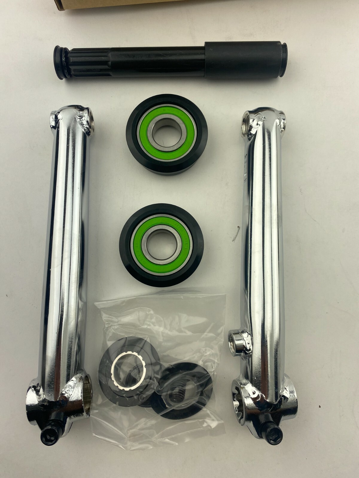 ALTA Heavy Duty Chromoly Steel CRANK BMX 3-Piece Crank 175mm Chrome 19mm Spindle
