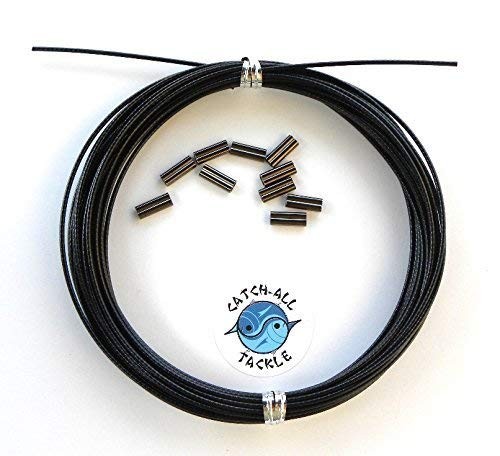 49 Strand Stainless Steel Black Vinyl Coated 1.6mm 480lb 1.9mm crimp,