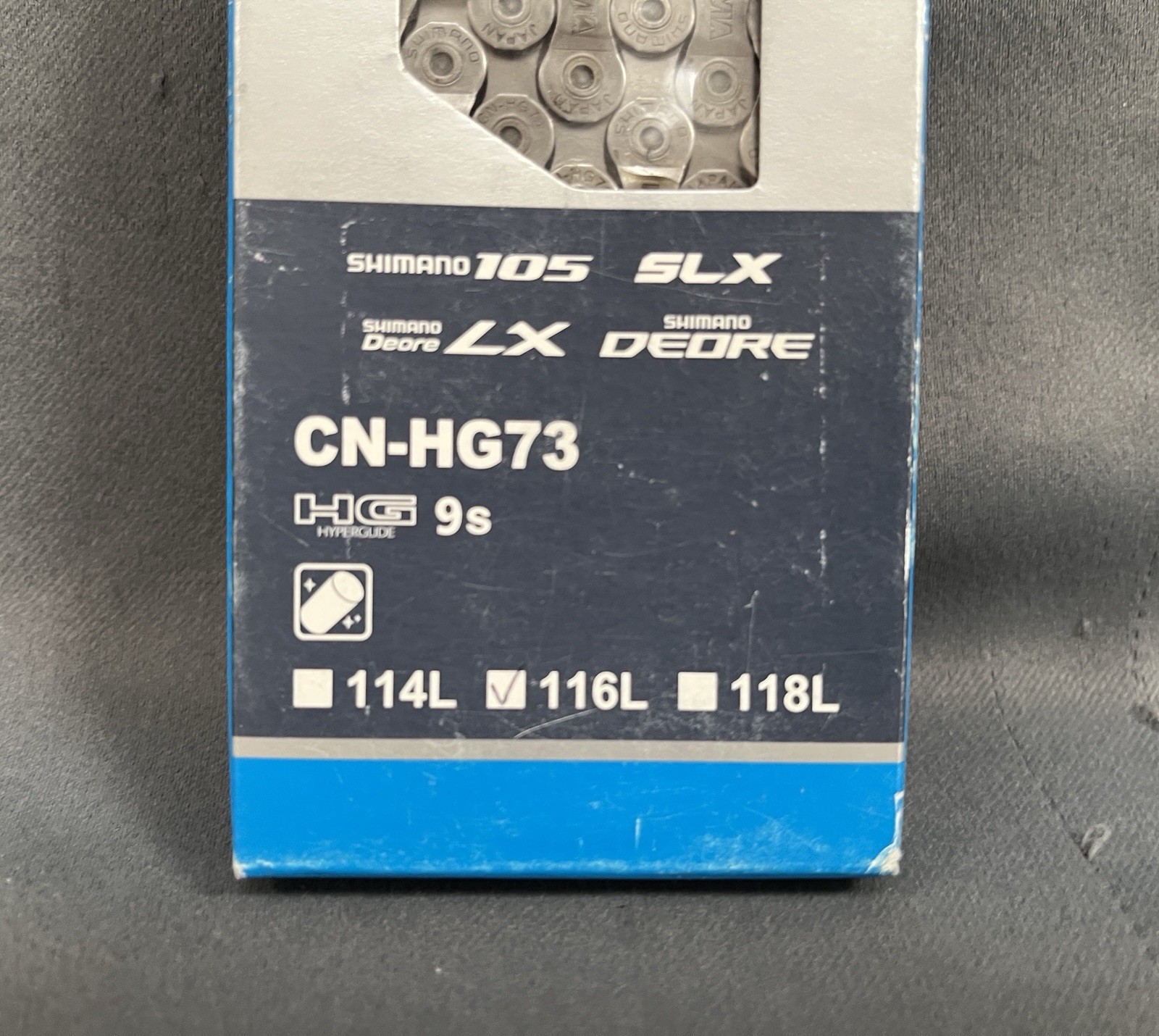 NOS Shimano CN-HG73 9-Speed Bike Chain 116 Links MTB Road – 105/SLX/Deore/LX
