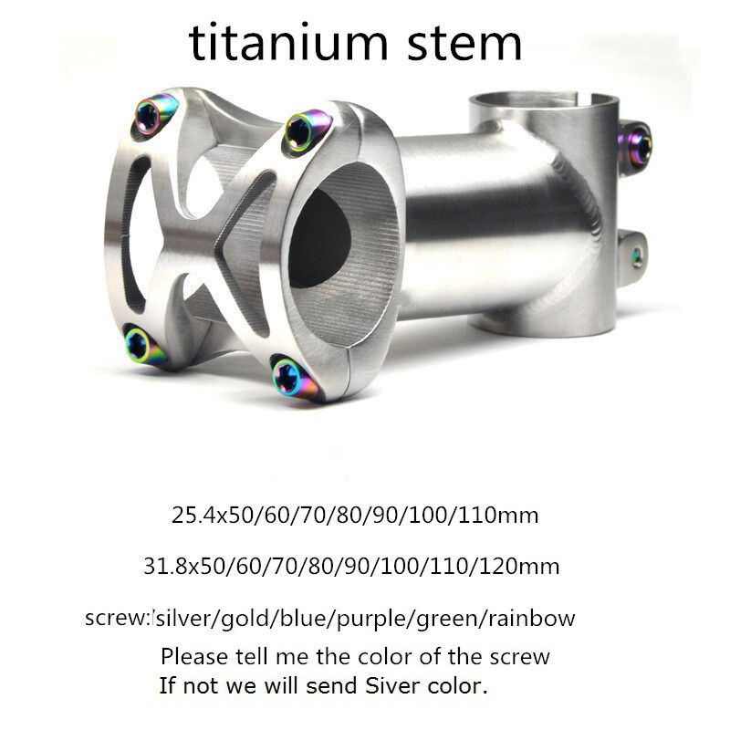 Titanium MTB Road Bike Bicycle Handlebar Stem 1″ 25.4mm 31.8mm 50-120mm 5°