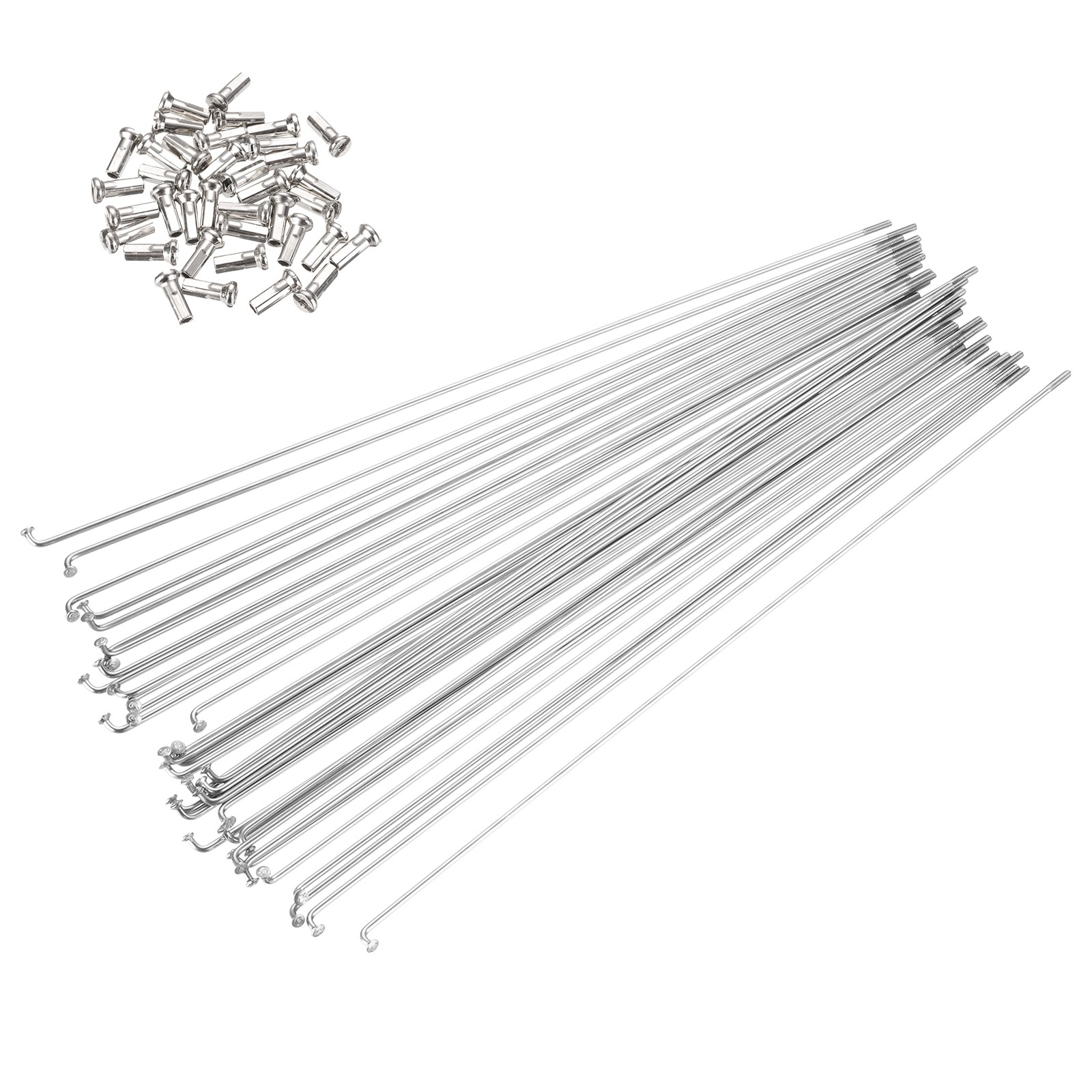 36Pcs 14G Bicycle Spokes 264mm J Bend 2mm Bike Spoke with Brass Nipple, Silver