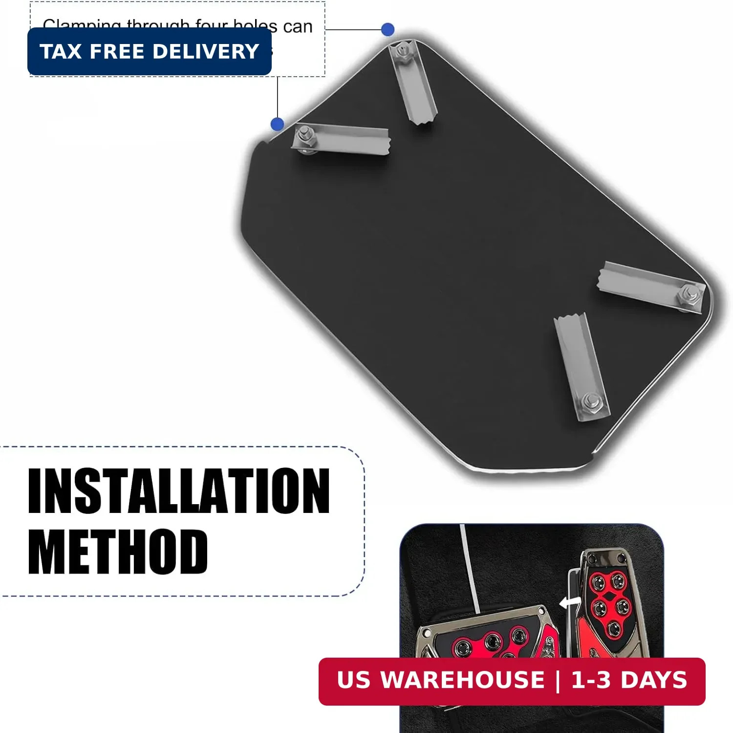 2 PCS Car Pedal Covers, Automotive Brake and Accelerator Pedal Pad, Anti-slip No