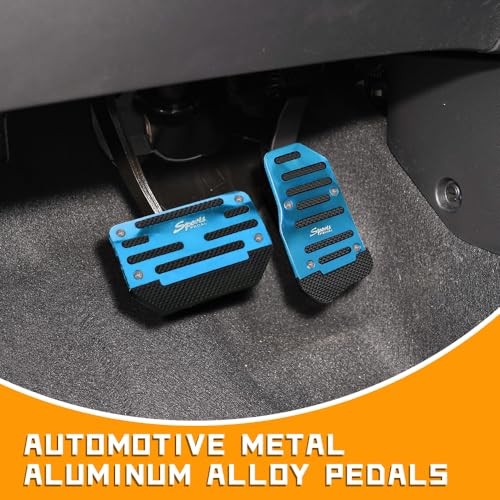Zufoty 2PCS Car Pedal Covers, Non- Slip Automatic Transmission Pedal Blue