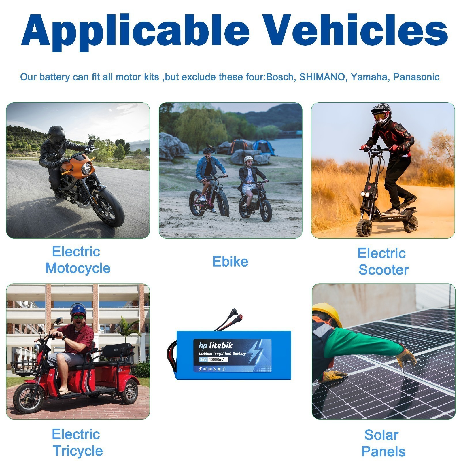 36V/48V/52V/60V/72V 20Ah electric bicycle Lithium Battery Bike Battery 200-3600W