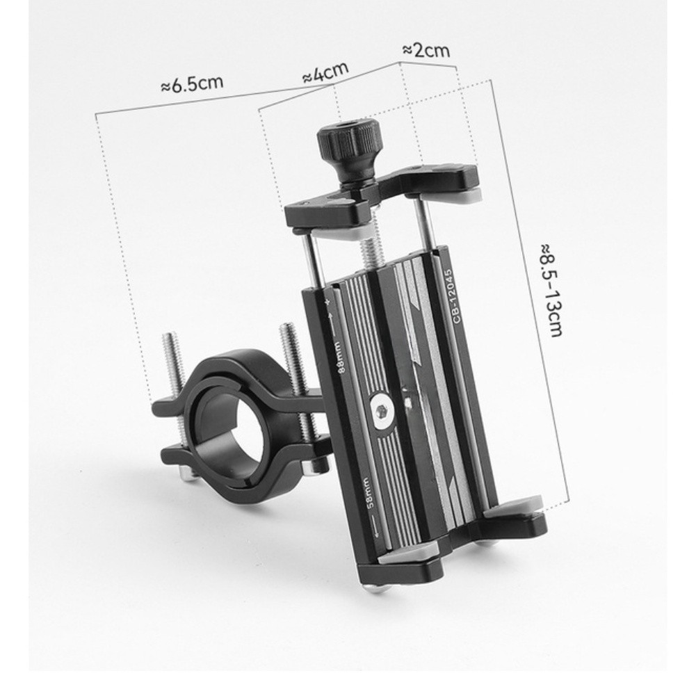 Motorcycle Handlebar Phone Holder Aluminum Alloy 4-Claw Lock 58-88mm Width