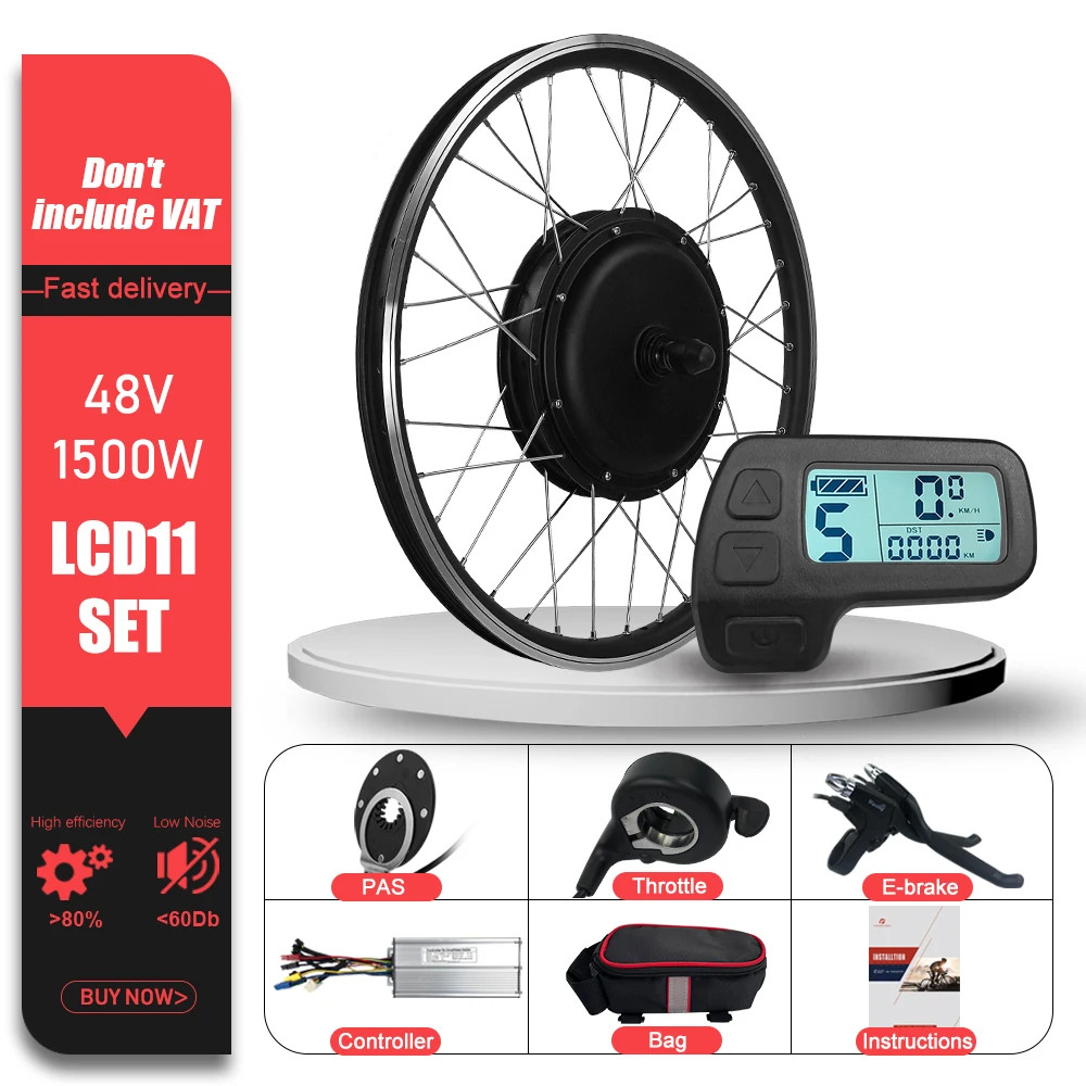 Mountain Electric Bike 48V 1500W Brushless Rear Cassette Hub Motor 20-29in 700C