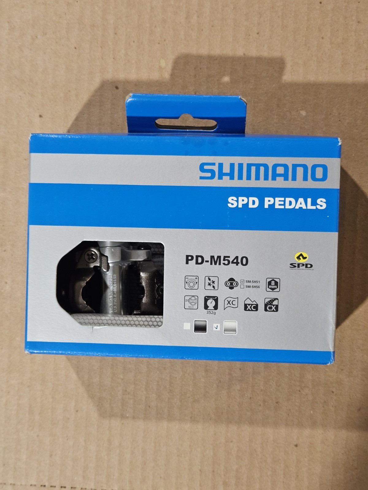 NEW Shimano PD-M540 MTB XC CX SPD Pedals Set w/ Cleat SM-SH51, Silver