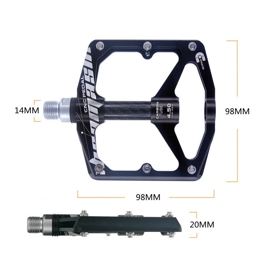 Aluminum Carbon Road MTB Mountain Bike XC Bicycle Pedal Bearing Flat Pedals Red