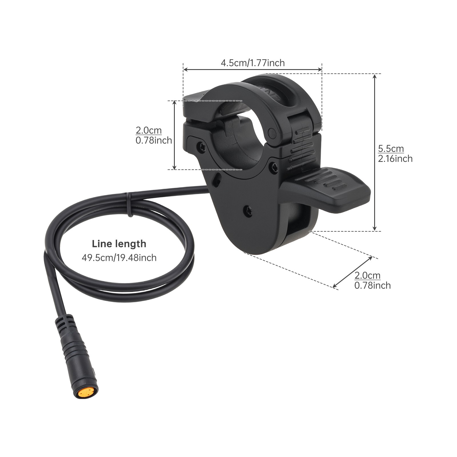 Electric Bike 3pin Female Thumb Throttle for Fit for BBS01/ BBS02B Mid Motor