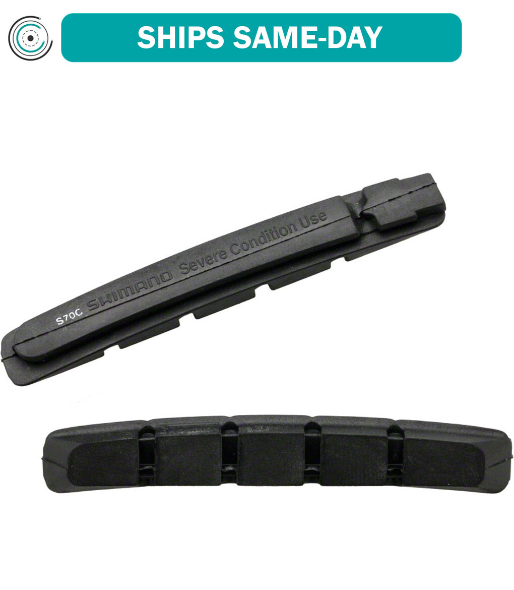 Shimano S70C V-Brake Pads Pair Standard Rim Compatibility, Linear Pull Brakes