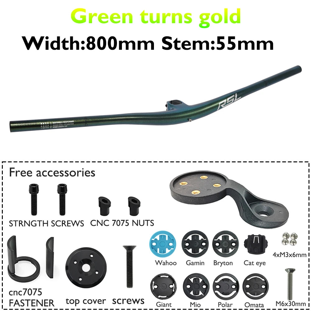 Carbon Fiber Integrated Mountain Bike Cockpit 27.5mm Rise 800mm XC Bike Bar