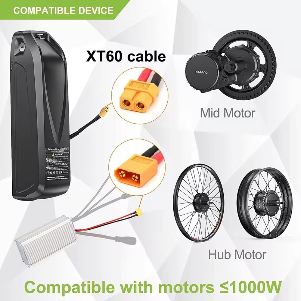 48V Electric Bike Ebike Li-ion Battery w/ BMS 52V 10Ah 13Ah 16Ah 20Ah for ≤1500W
