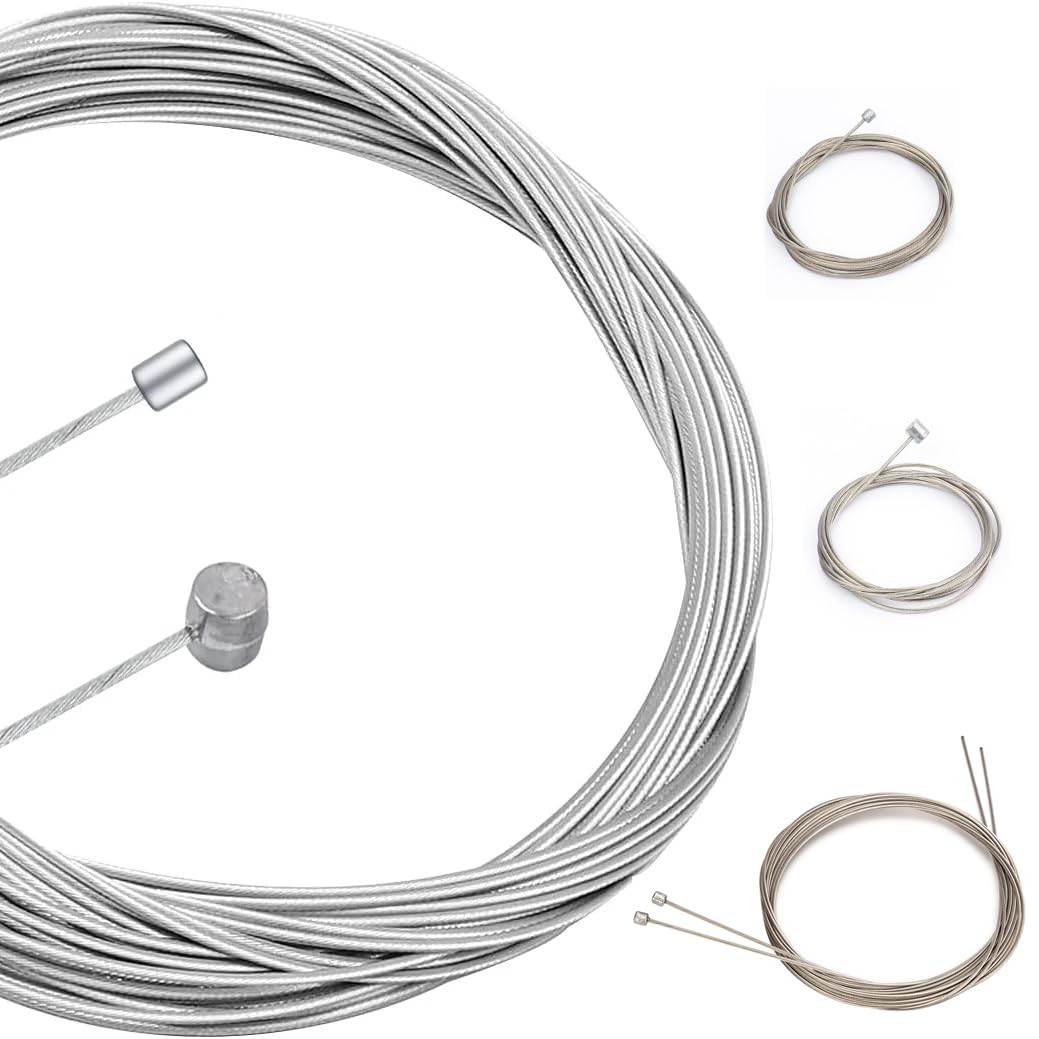 SquEqu 12 Pack Bike Brake Cable: 1800mm；Shift 2100mm, Silver
