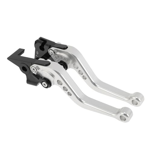 Short Brake Clutch Levers for Yamaha FZ6R 2009-2017 6 Position Silver Tone