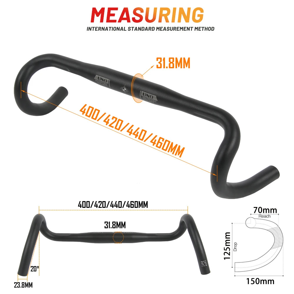 Gravel Bike Handlebar 31.8*400/420/440/460mm Ultralight Drop Bar Matte