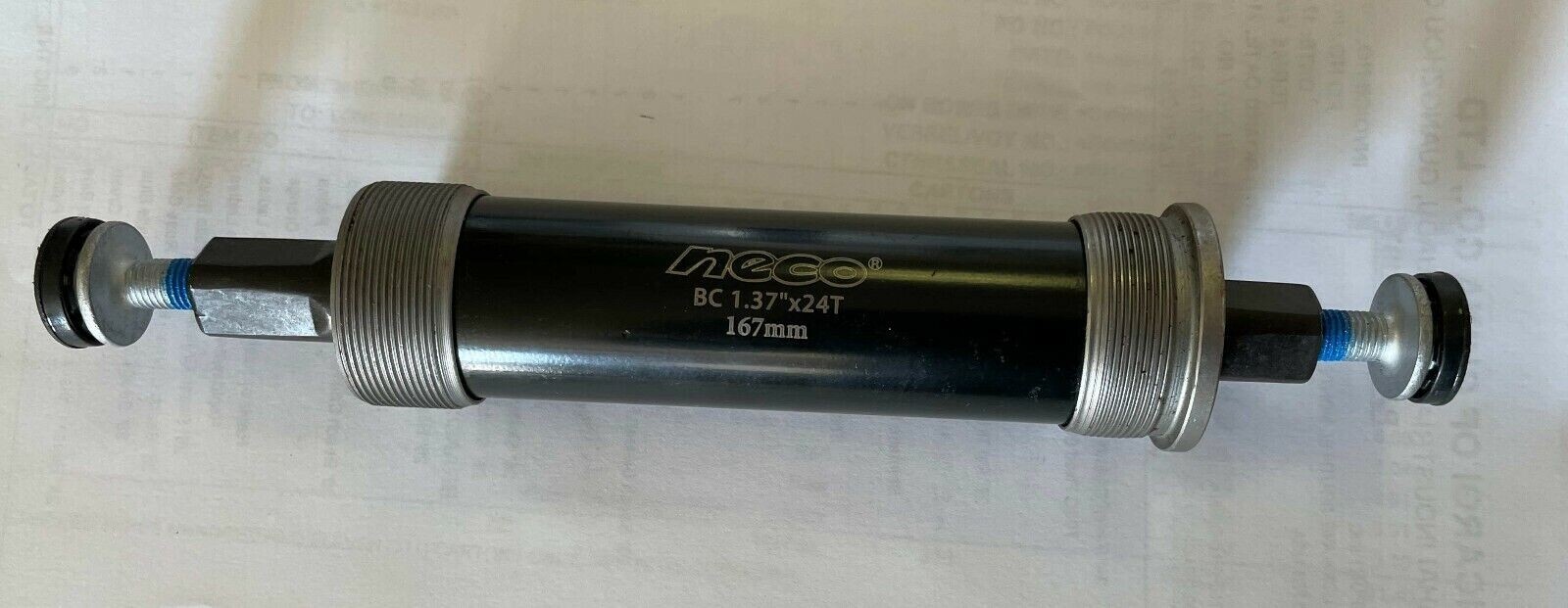 NECO Fat Bike Bottom Bracket 1.37″ x24T Shell width 120mm axle length 167mm