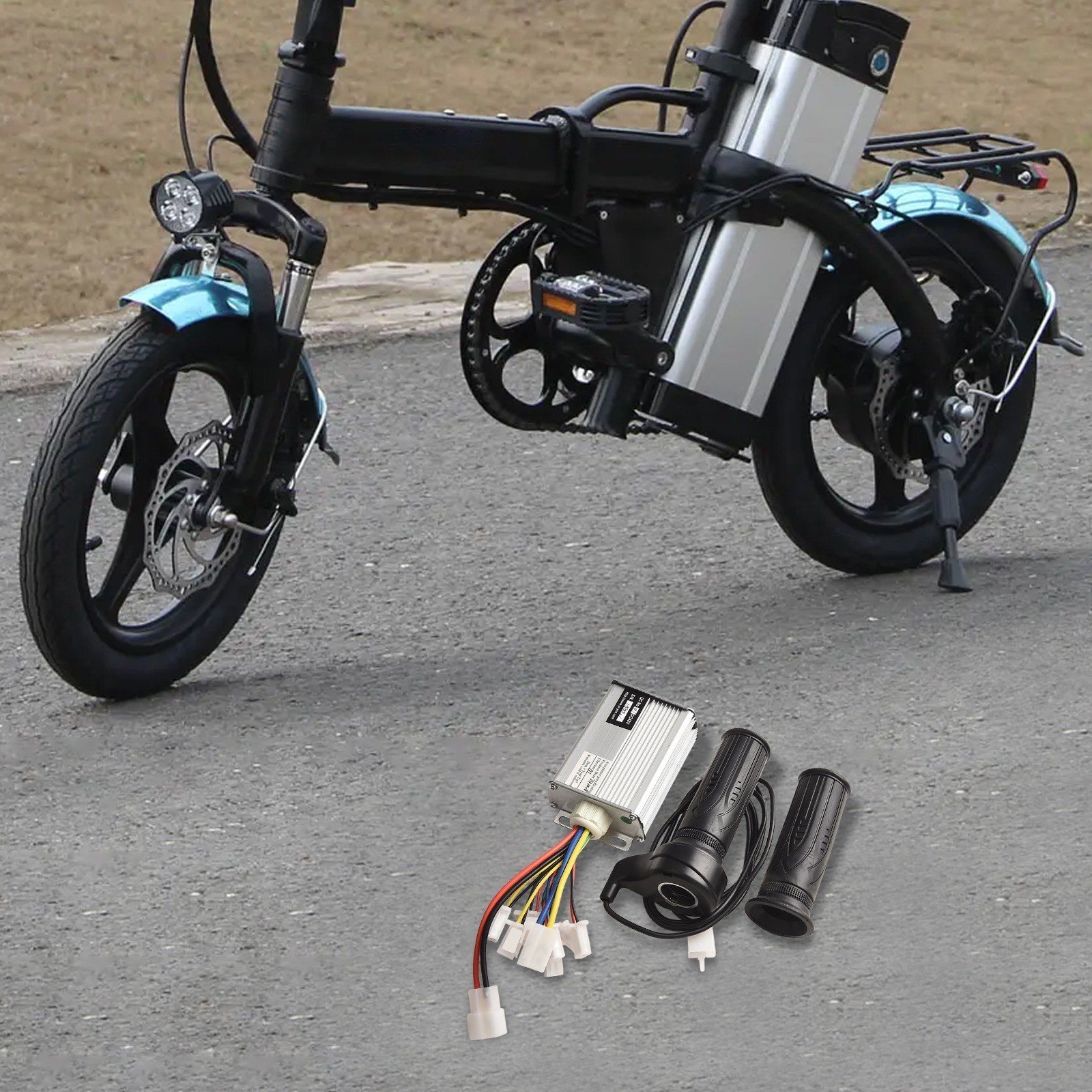 Compatible with 24V 48V Brushed Motors Brush Controller Throttle Grip Set