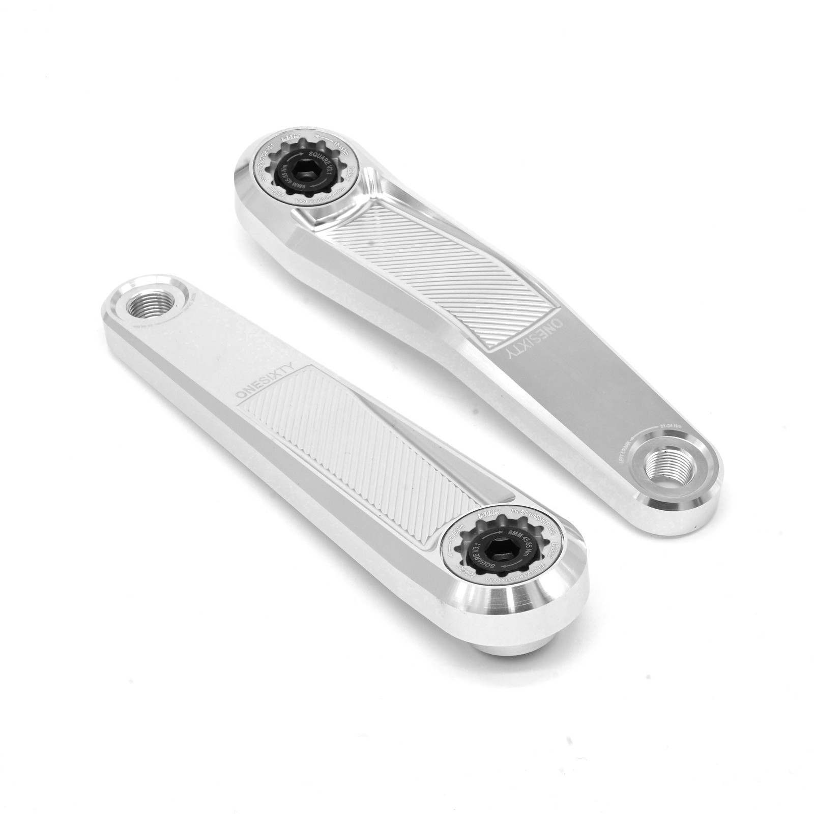 Buzz Bar Ebike Cranks – Left Offset Square Drive 160mm – Silver-Silver V3.1