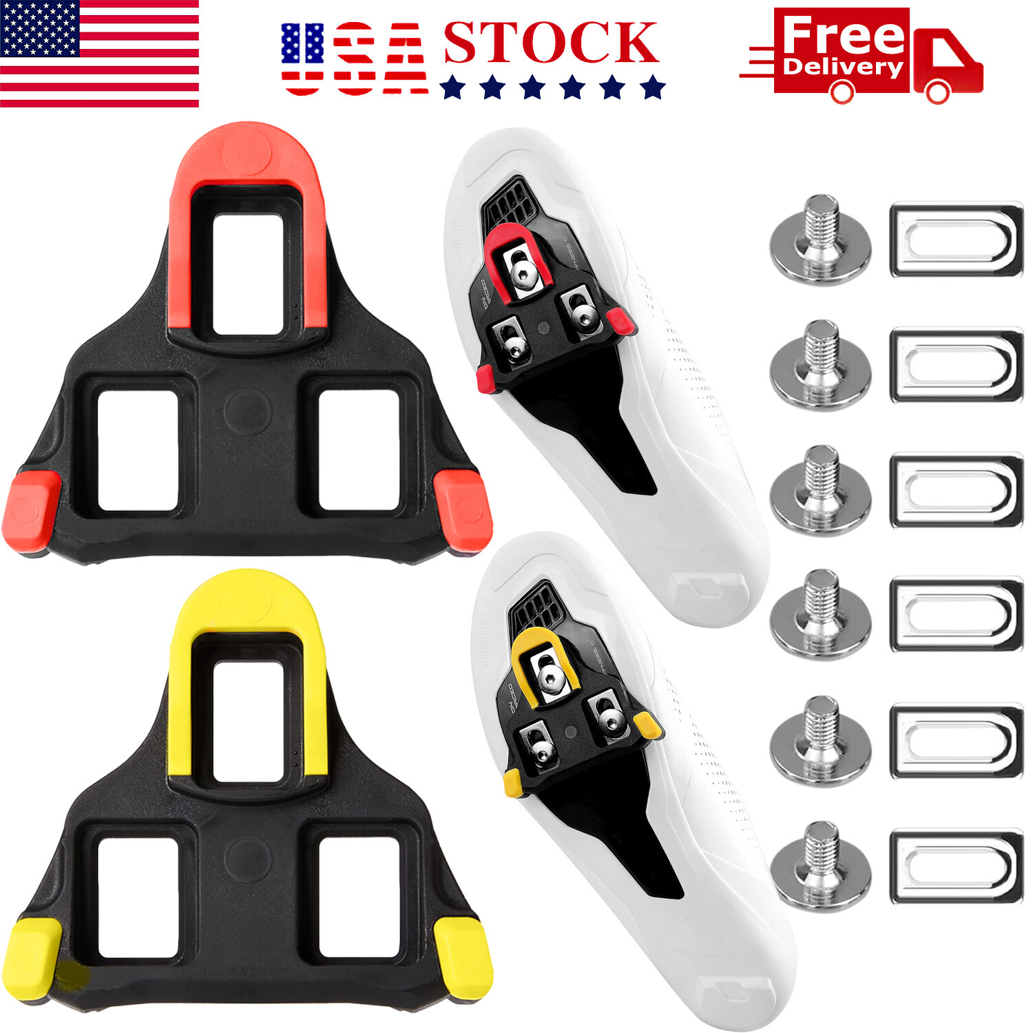 For Shimano SM-SH10/11 Cleat Set Float SPD-SL 0/2/6° Road Bike Pedal Cleats USA