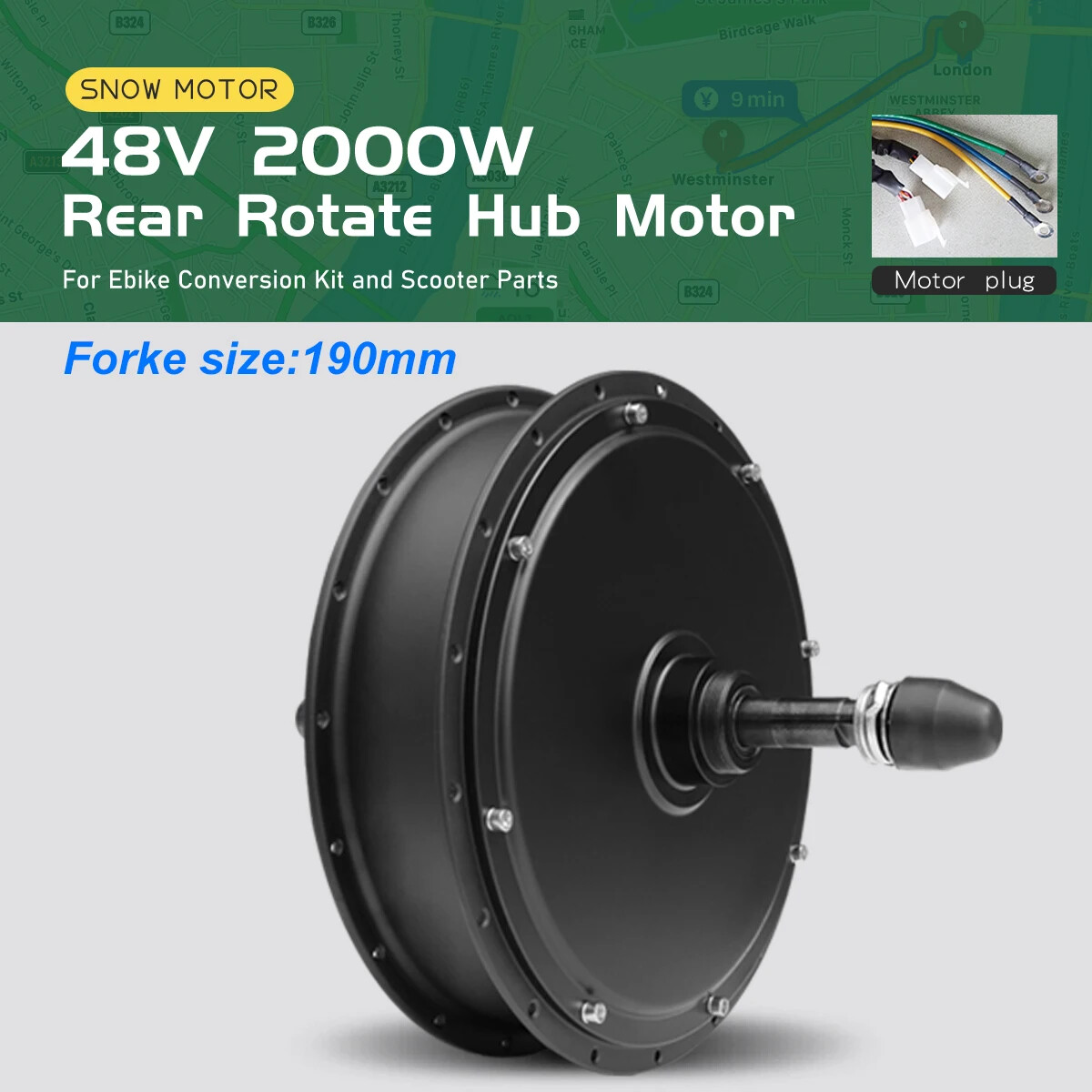 Snow Electric Bike Motor 48V 1000W-2000W Front/Rear Wheel Hub Motor 4.0 Tyre